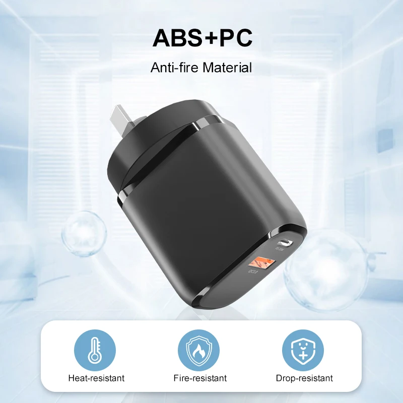 Горячая Распродажа AU 20 Вт Быстрое зарядное устройство Type-c + USB адаптер