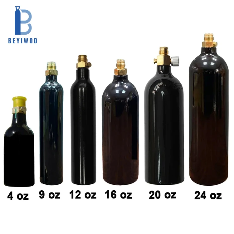 EU TPED UK USA Standard 4oz 9oz 12oz 16oz 20oz 24oz High Pressure Paintball co2 gas cylinder with valve G1/2