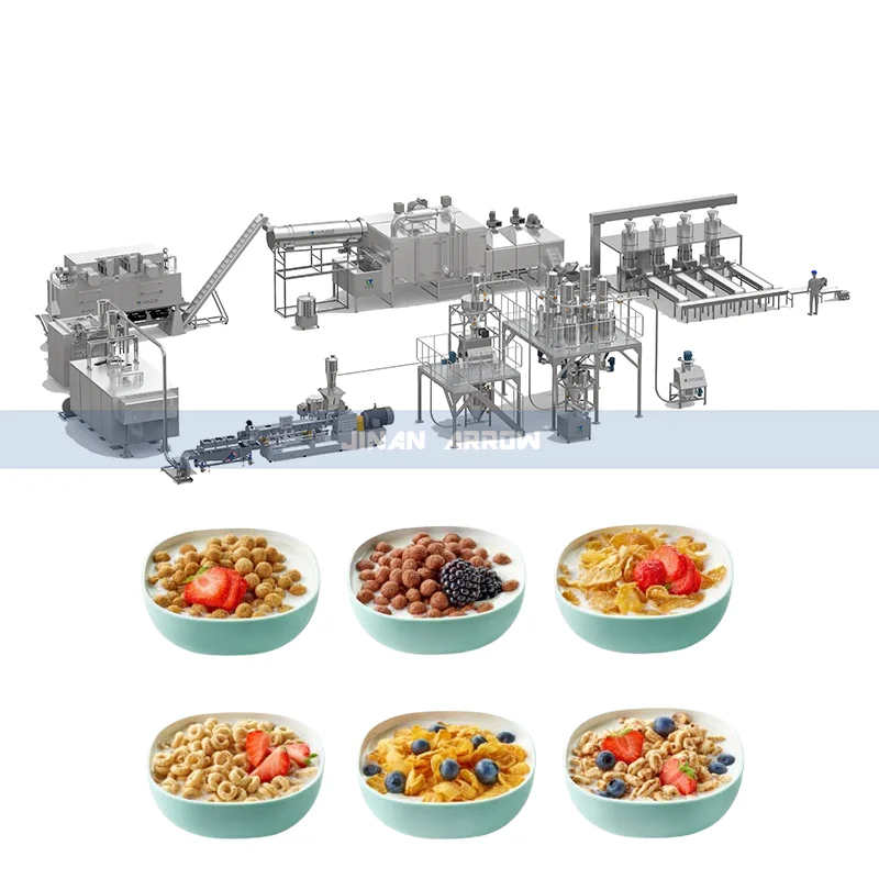 Multi-Function Breakfast Cereal Flour Production Line Corn Flakes Making Machine