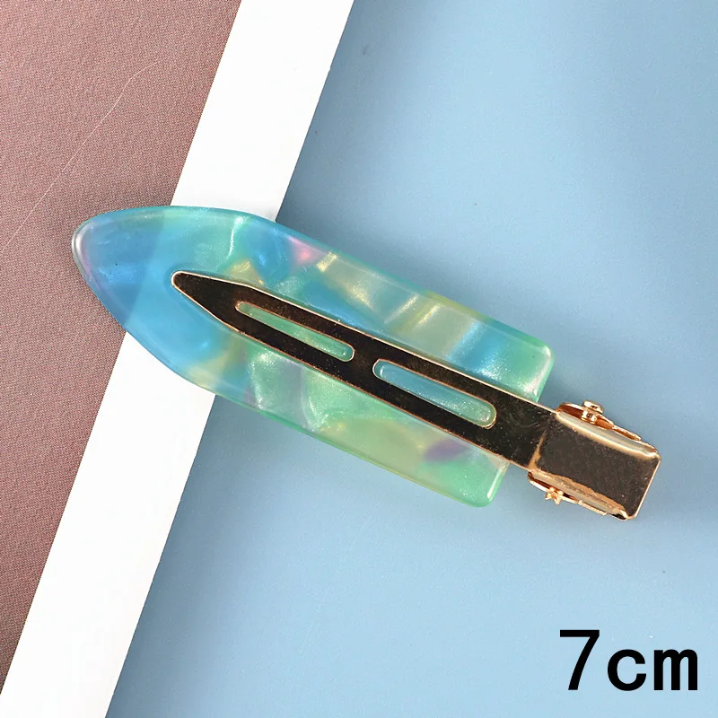 Korean Fancy Hairpins Luxury Gold Metal No Bend Acetate Hair Clip Designers Custom Women Hair Accessories Clips Set for Girls