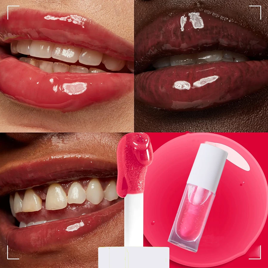 Custom Logo Fruit Lip Oil Private Label Vegan Strawberry Watermelon Lip Gloss Flavoring Oil Color Changing Plumping  Lip Oil