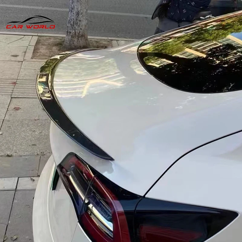 Rear Spoiler For Tesla Model 3 2020 2021 2022 Real Carbon Fiber Diffuser Decoration Fixed Tail Wing Back Trunk Auto Part