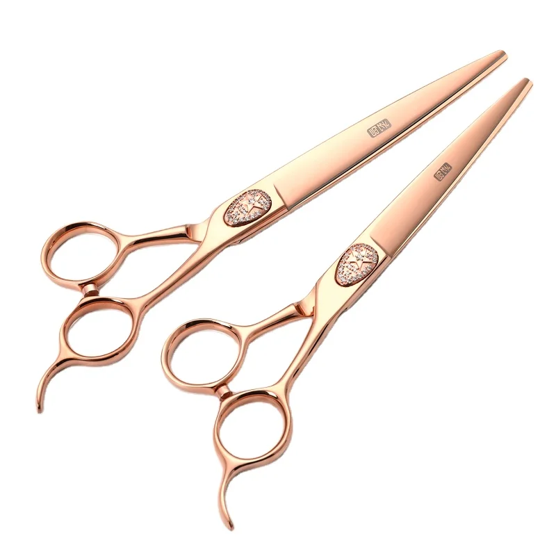 Fenice High Quality VG10 Material Golden Pet Grooming Straight Scissors Salon Cutting Shears For Dogs