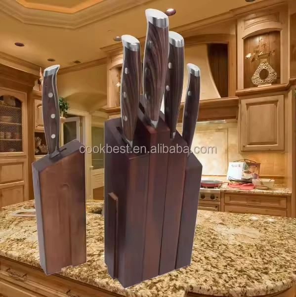2024 Recommended Product 2 Piece Family Utility Cookbest 5pcs stainless steel knife set kitchen knives set with wooden block