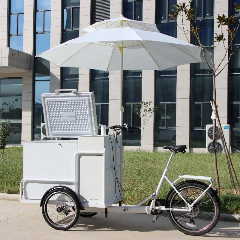 New arrival bike towing ice cream cart with sink street ice cream vending trailer for sale