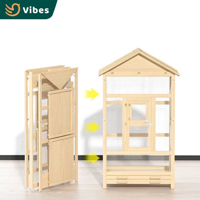 Beautiful Designs Wooden Garden Bird Cage Large Size Hand Made Wooden Cage For Parrot