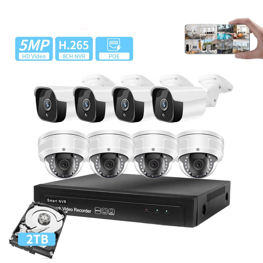 IP-камера видеонаблюдения, 4 канала, 8 каналов, 5 МП, 8 Мп, 4K, POE, NVR