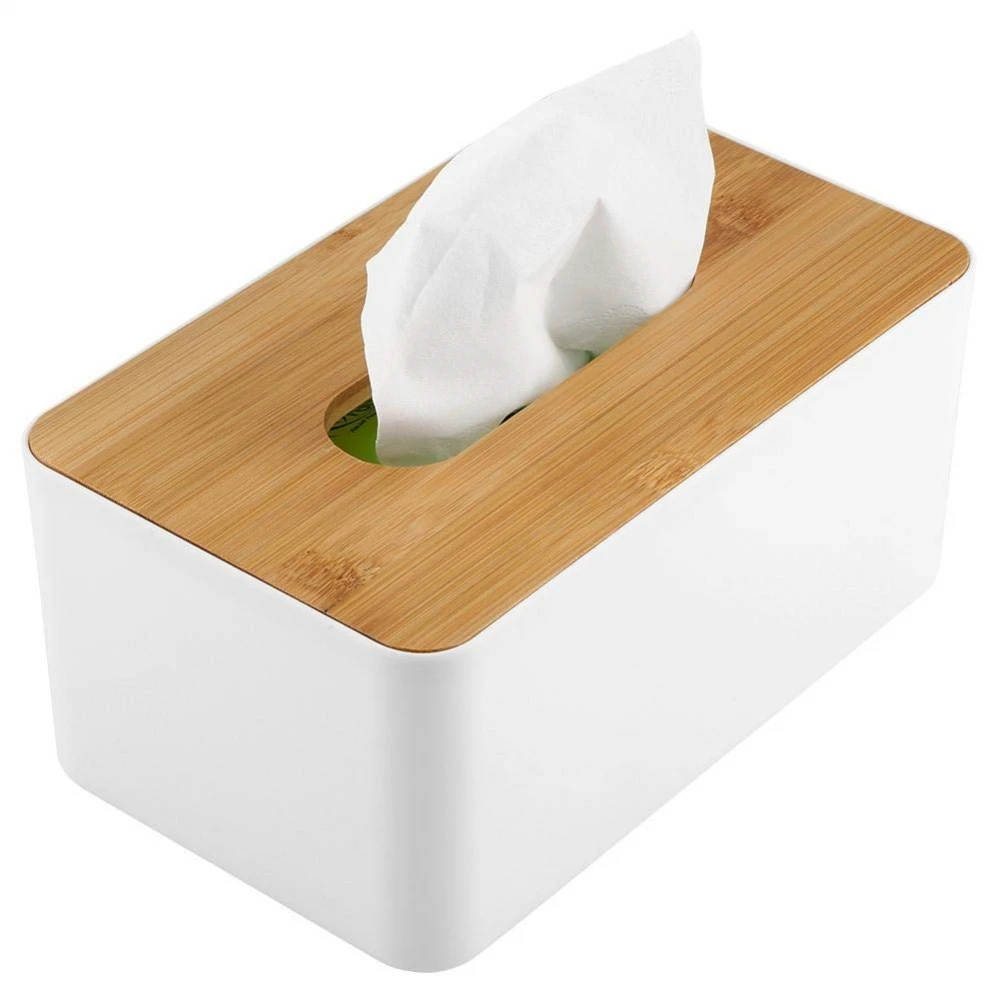 Eco-friendly Paper Tissue Box Holder Paper Towel Case Car Tissue Box Cover Decor Bamboo