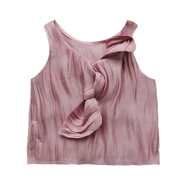 
5120 Children clothing hot sale fashion summer baby girl vest with bow-knot 