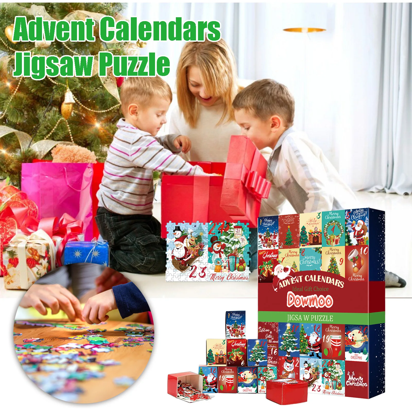 24 Days Advent Calendar Box With Jigsaw Puzzle Toys For Kids Surprise Calendar Puzzle Christmas Gift for Kids