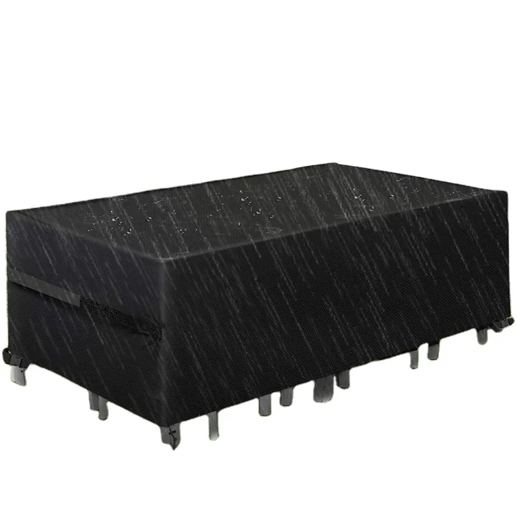 China Wholesale Furniture Table Cover Outdoor Garden Furniture Rain Cover 600D Oxford Cloth Heavy Duty Furniture Cover
