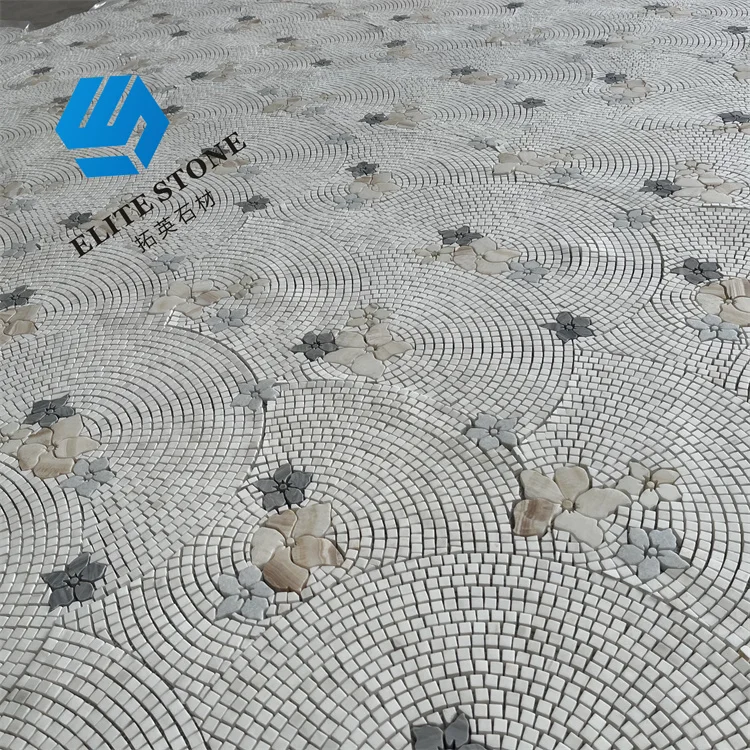 mosaic tile for kitchen and bathroom wall tile Black and white mixed color mosaic tile Water jet stone mosaic