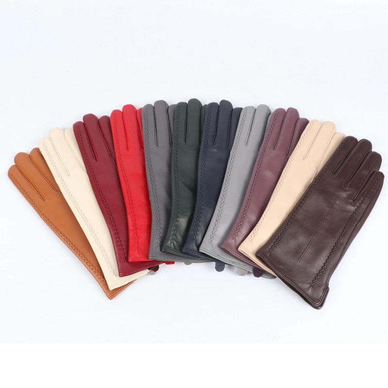 woman ladies sheep leather glove multiple color