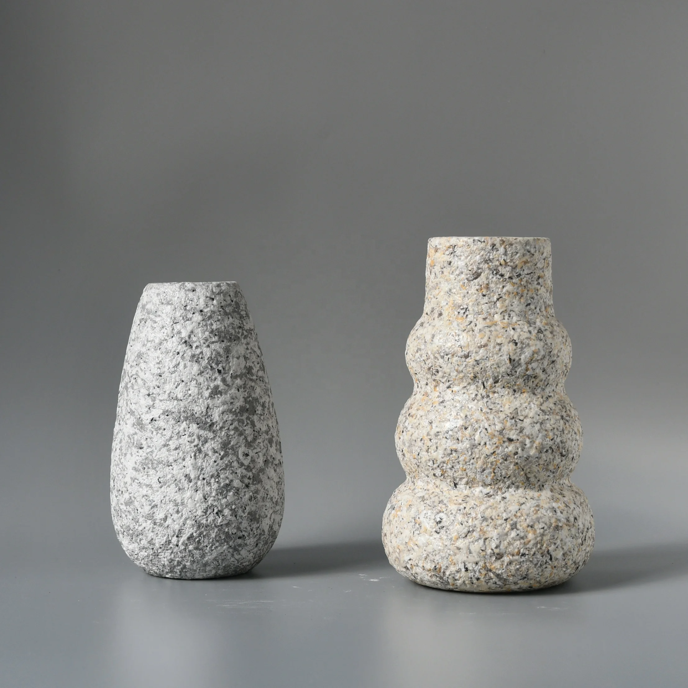 Home decoration beige marble stone flower vase Grade Finely Polished Stone White Vase Marble White Flower Cone Vase