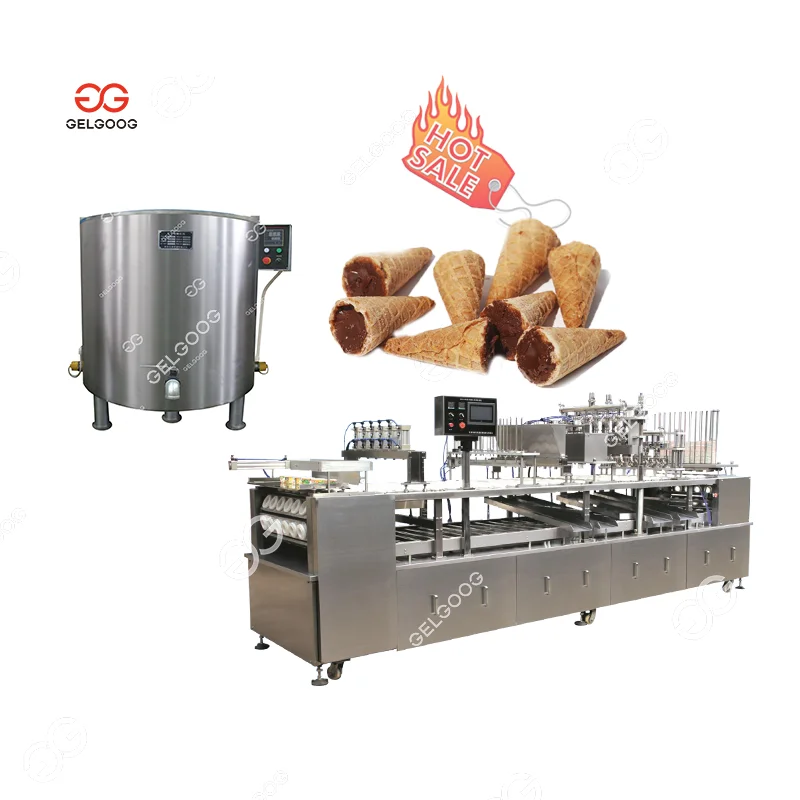 Cone Chocolate Bite Jian Cone Cup Rotary Filling Machine Mini Waffle Cones Filling Ice Cream Machine