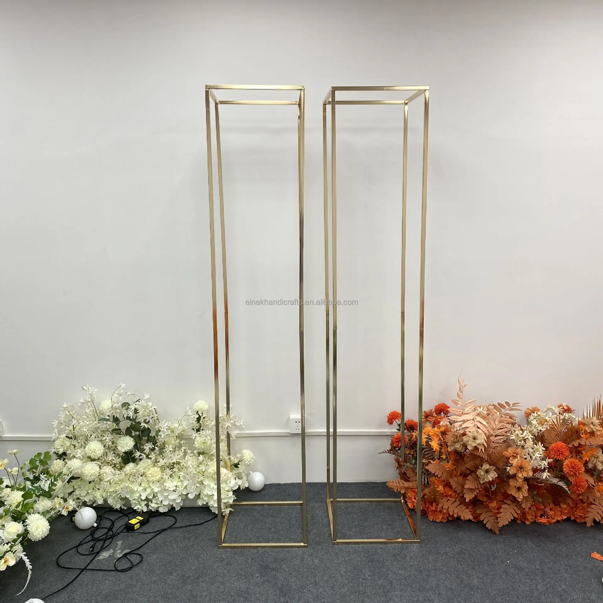 Gold-plated iron golden arch stand for wedding flower arch backdrop frame event decoration equipment