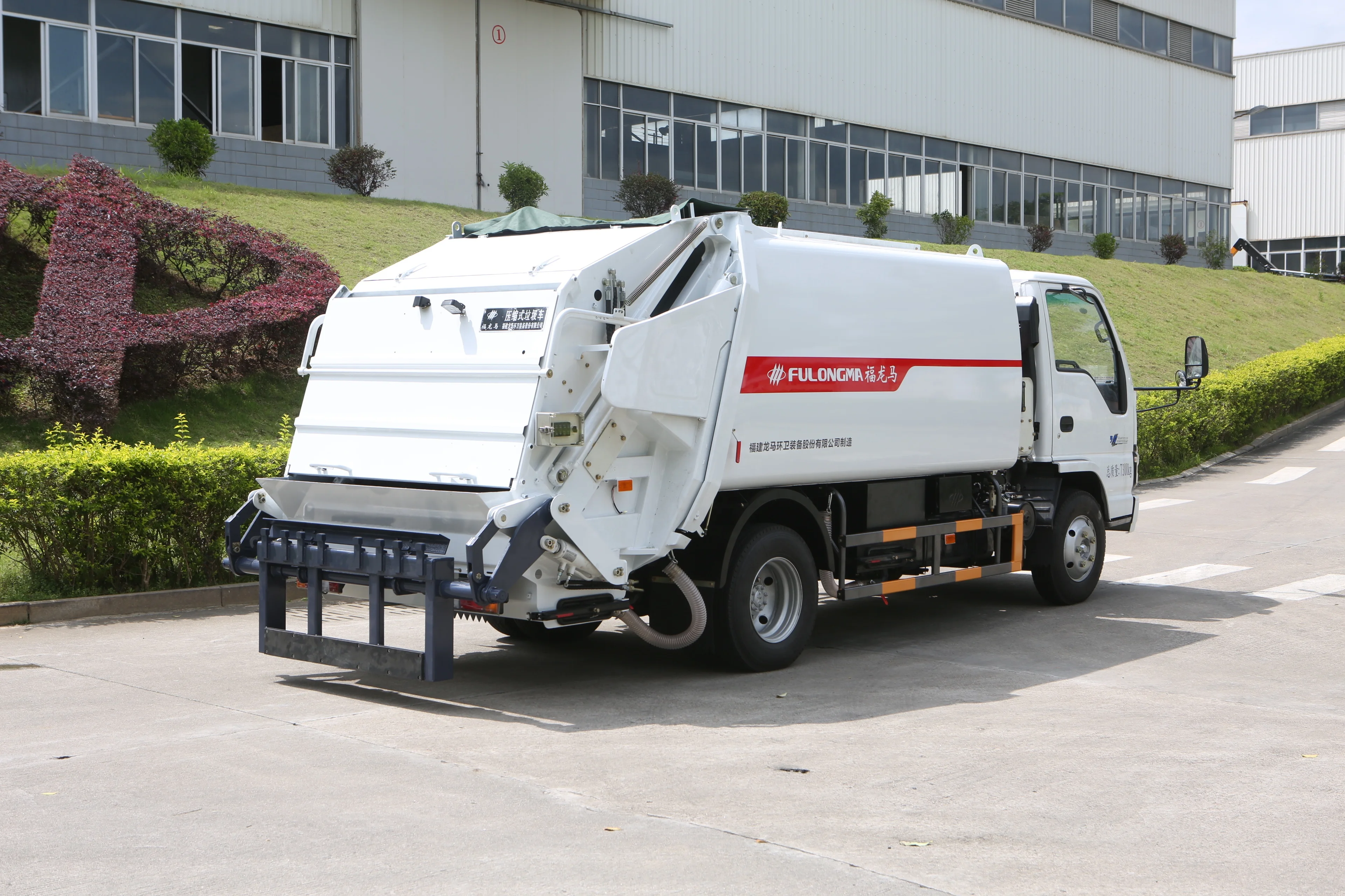 Fulongma 6.5cbm rear loader garbage collector waste collection compression garbage truck