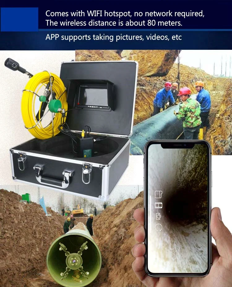 
7inch DVR HD Dual Lens Drain sewer pipe inspection camera system 