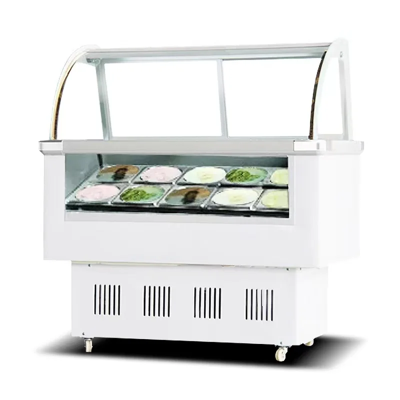 6/8/10/12 trays Mini Gelato Ice Cream Popsicle Display Freezer Showcase For Sale