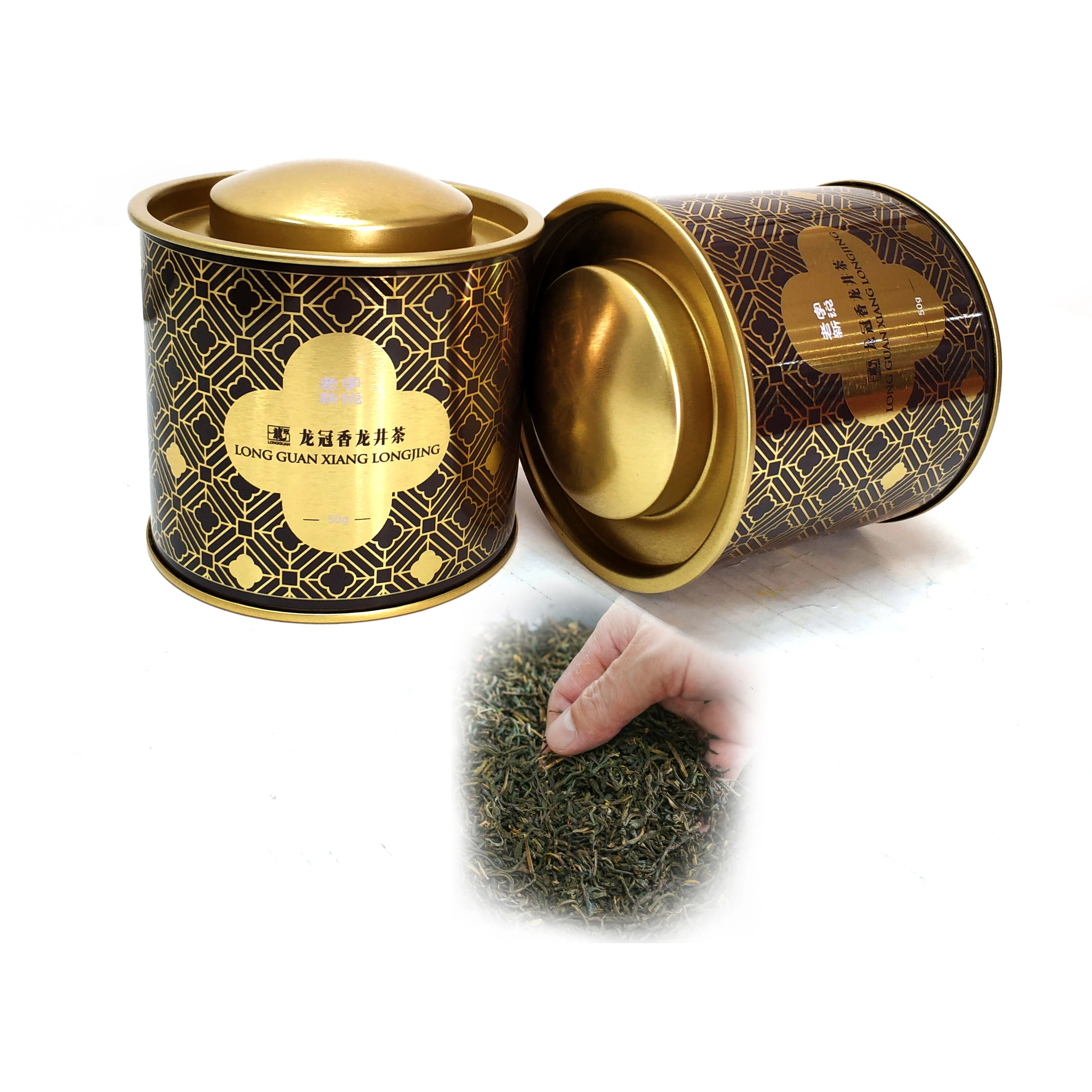 Custom Printing Stackable Tinplate Cookie Tin Cans Round Shape Metal Can For Tea