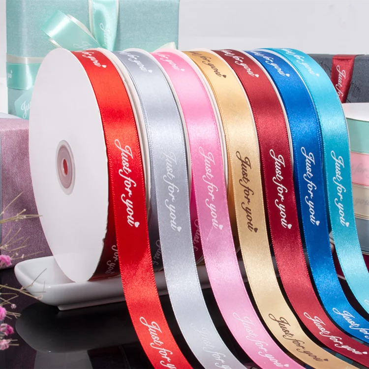 Фабричная Настройка 2 см атласная лента с печатью логотипа букет подарочная упаковка ленты торт подарочная коробка лента DIY материал