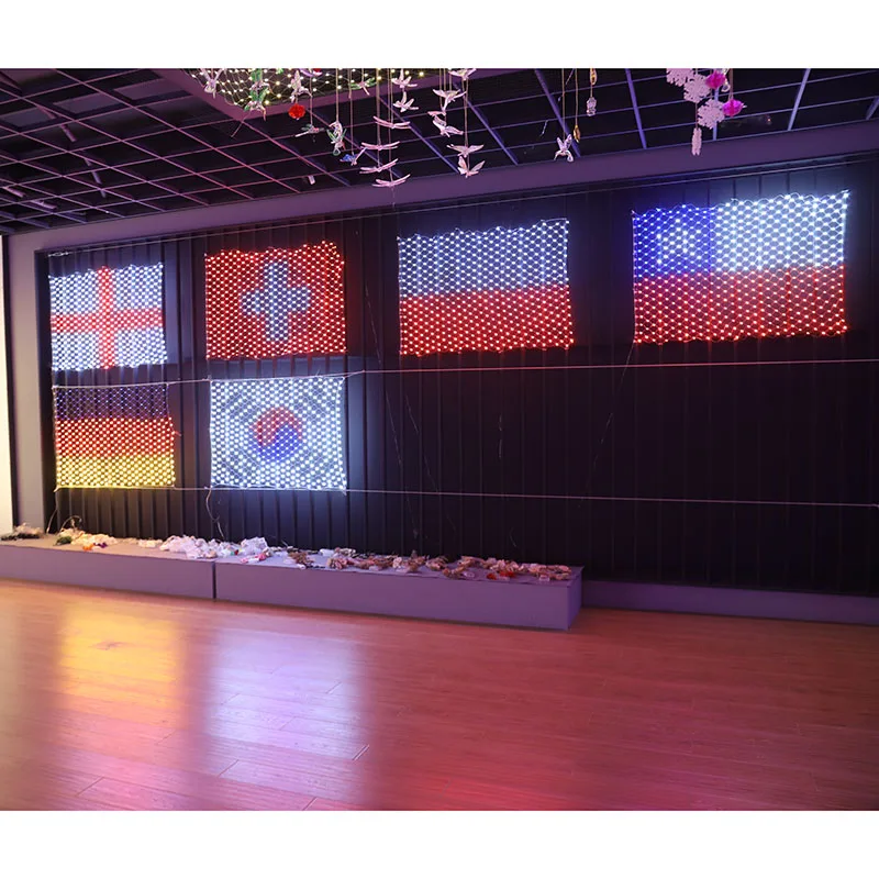 High Quality Give Out Light Plug Mesh String Light Flag Lights Of Various Countries For Yard Patio Pathway Decoration