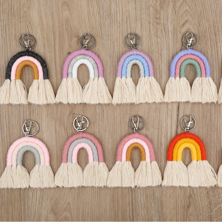 Factory Directly Sales Best Quality Fashion Rainbow style Accessories KeyChain Decoration for bags school bag mobile car room