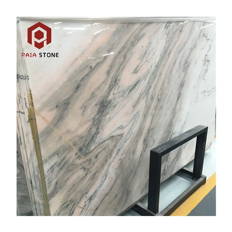 Natural Aurora Pink Stone China Marble Slab 24x24 Price