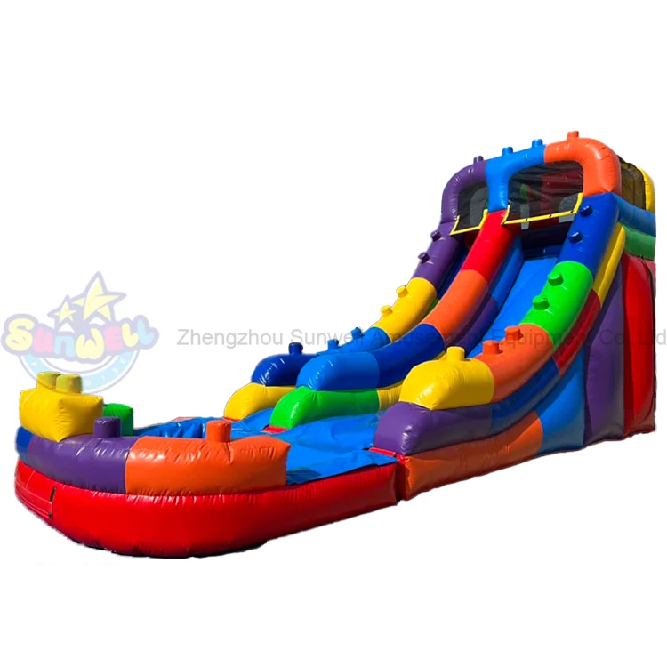 Blocks inflatable bouncer jumping bouncy castle jumper Building blocks bounce house with slide