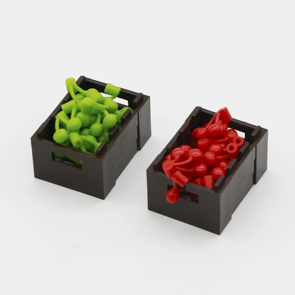 0.1kg MOC Bricks Cherry Red Green Cherries City Food MOC Bricks Building Blocks Toys 22667
