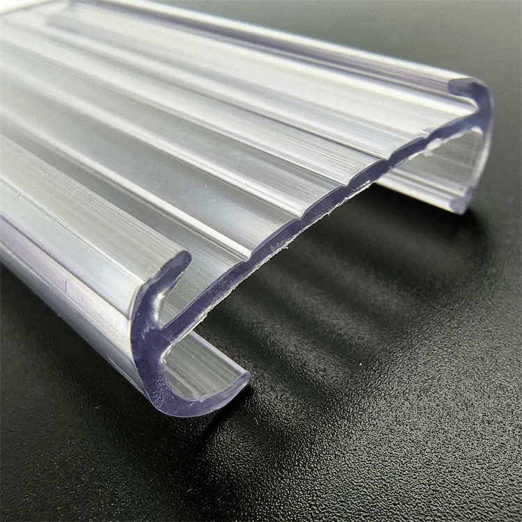 7.62*3.7cm Clear shelf label holder supermarket plastic data strips pvc data strip supermarketClear shelf label holder