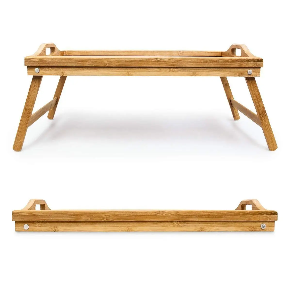 Natural Wholesale Hotel Home Serving Foldable Portable Bamboo Breakfast Table With Legs