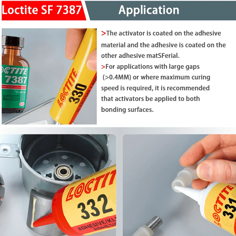 Henkel loctite SF7387  1.75 oz Liquid Activator  for  toughened acrylic adhesives & sealants transparent yellow to amber