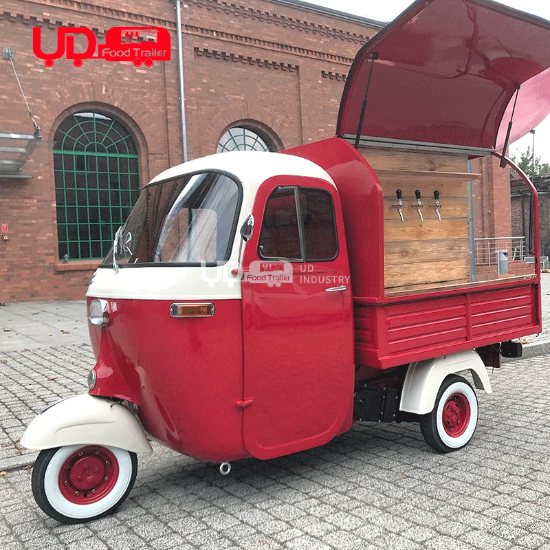 UrDream China Factory Mobile Food Tricycle 3 Wheels Ape Electric Ape Car Best Folding Coffee Food Truck