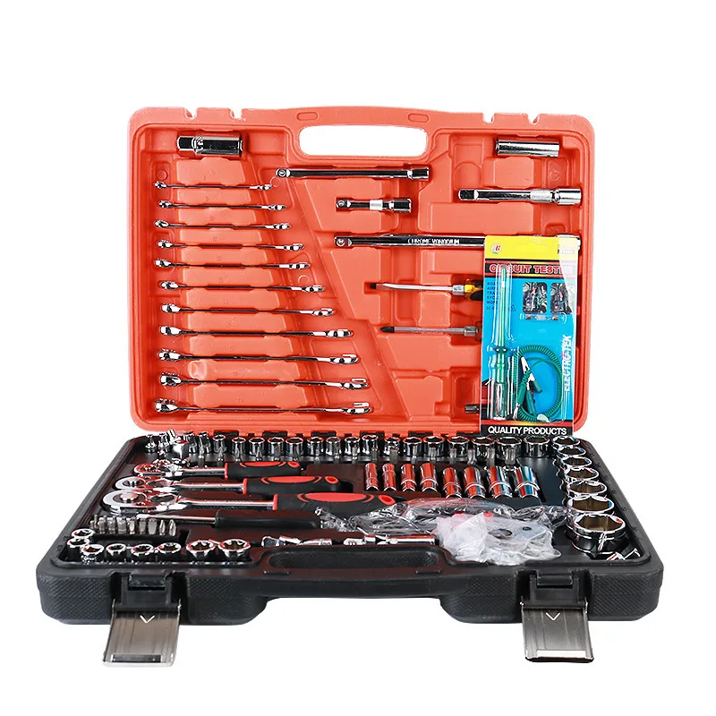 24 Teeth 121-Piece Auto Repair Tool Sleeve Set Manual Power Source OEM Customizable Combination Repair Tools for Machine Repair