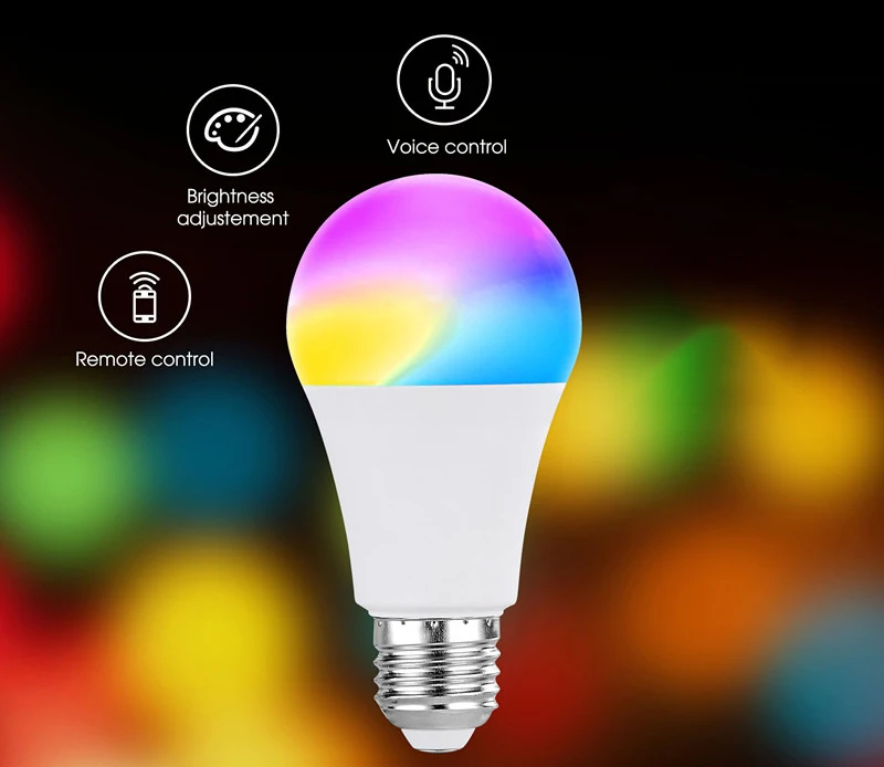 E27 Intelligence Control Energy Saving 9w A19 Mutil-color Changing Rgb Rhythm Light Led Music Bulb with