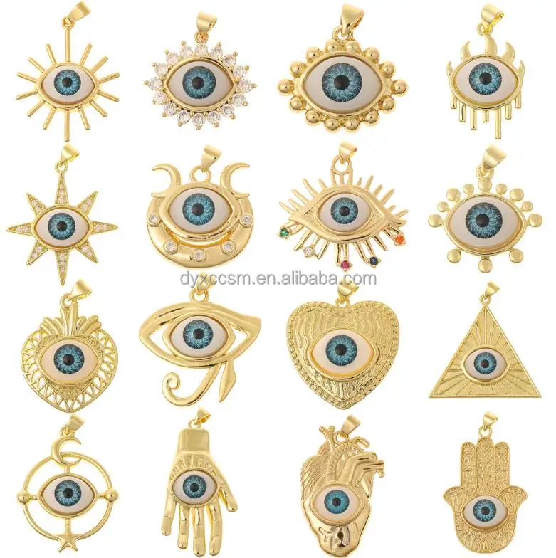 Дешевые хорошее качество глаз кулон 14k ювелирные изделия ретро Подвески высокого качества оптовая продажа глаз ювелирные изделия