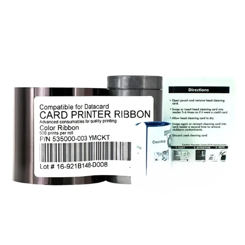 Compatible Datacard 535000-006 YMCKTKT CP40 CP6-CP80 CD800 Card Printer Color Ribbon 300 Prints 1 Roll