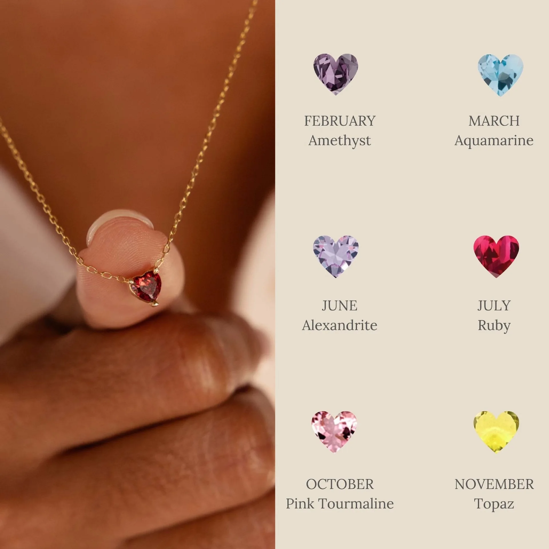 Fashion 12 Birth Stones Heart Necklace Stainless Steel Zircon Gold Plated Twelve Crystal Rhinestone Colorful Pendants Chain