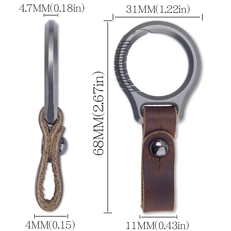 High-Quality  Titanium Key Chain Luxury Men Keychain Custom Lettering Ultra Lightweight EDC for Key Rings Holder Jewelry