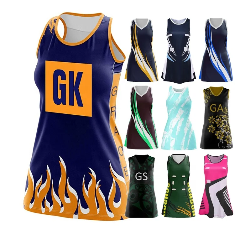 Newest Design Custom Netball Dresses Girls Slim Netball Dress Uniform Fashion Polyester Breathable Netball Uniforms