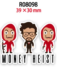 50 шт в наборе принт с героями мультфильмов деньги Heist плоскостной транзистор смолы) плоским дном для чехол
