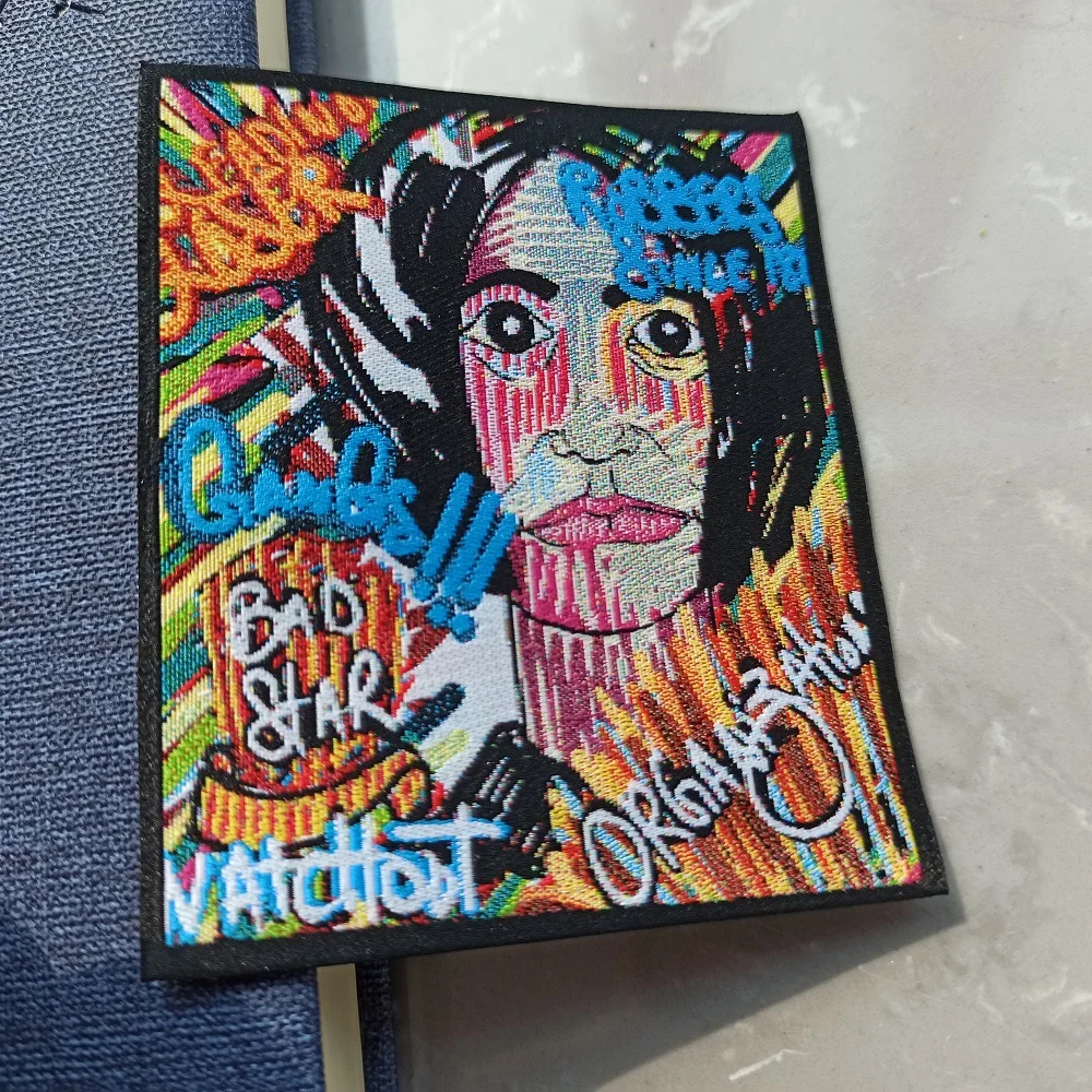 Sustainable Customized Colored Woven Label for Underwear with Own LOGO Washing Size Label Fabric Tags Sew on Clothing