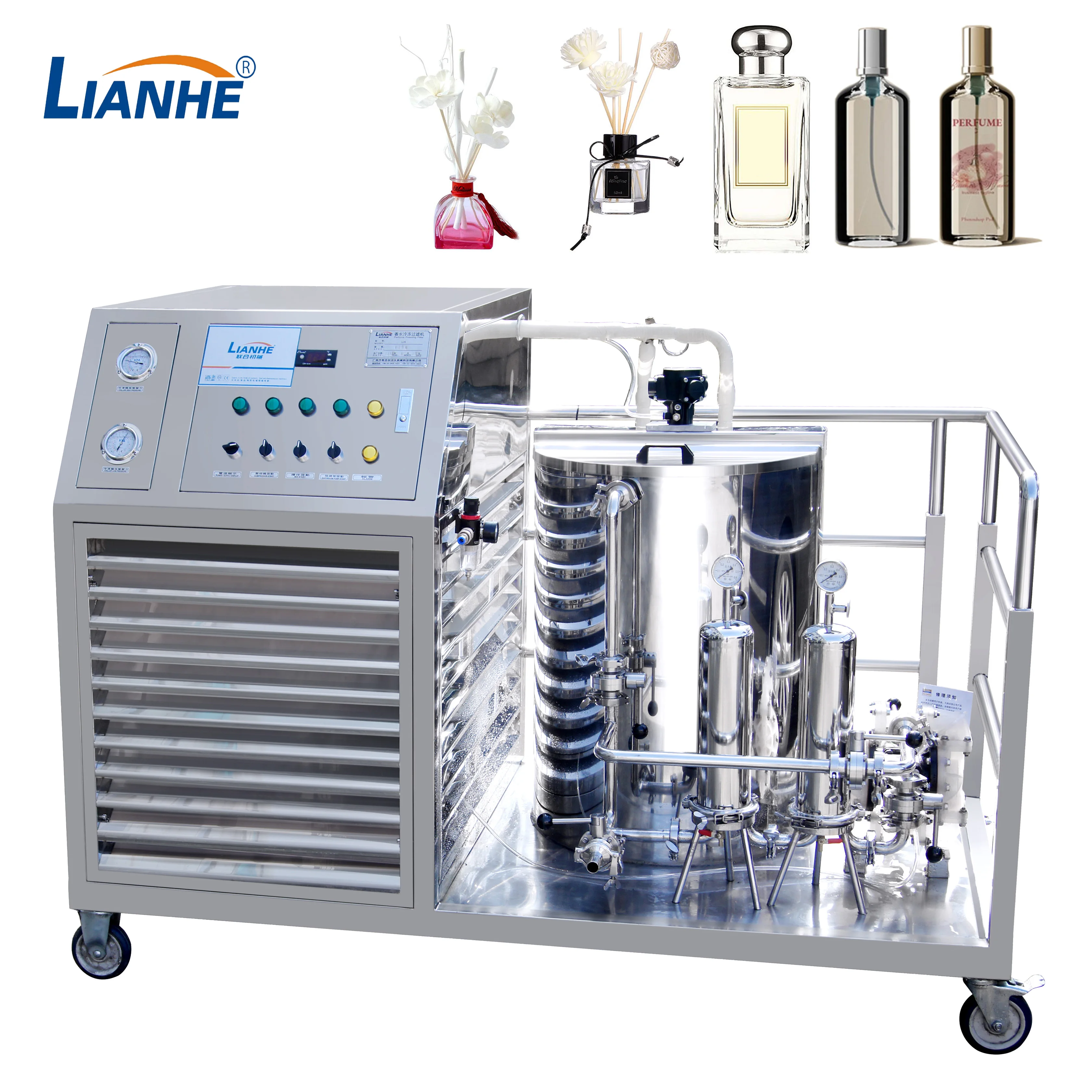 50L-2000L Customized Cosmetic Perfume Making Mixer With Chiller Filter Refrigeration Perfume Making Machine Production Line