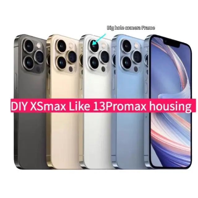 New Housing For iPhone xsmax Like 13Promax,XSmax into 13Promax , for iPhone XR upto 13Pro Battery Cover Glass Body + Logo