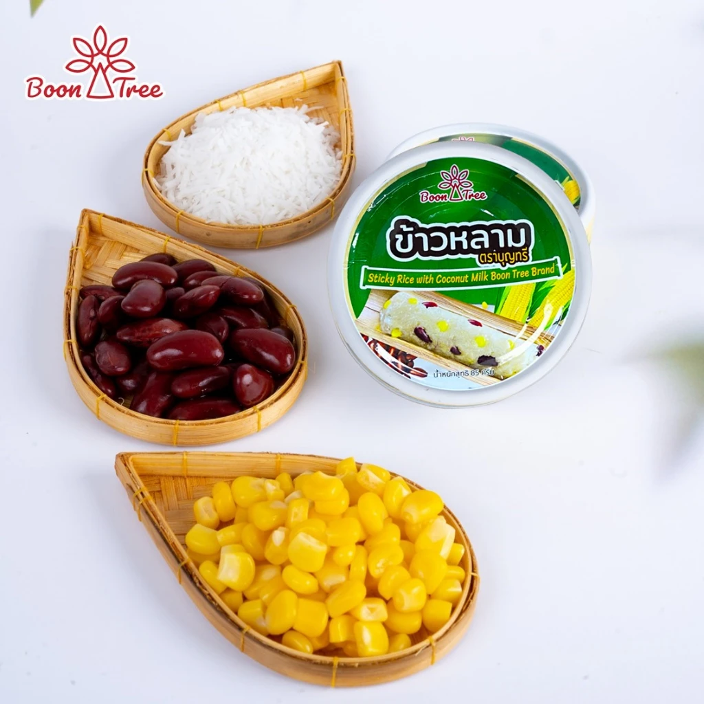 Sticky Rice With Coconut Milk Ready To Eat Can Be Eaten With Ice Cream Ripe Mango Durian Or Thai Desserts Product From Thailand