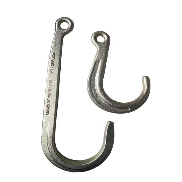 High quality 8' Drop forged J Type Hook Lifting eye hook for chain accessories