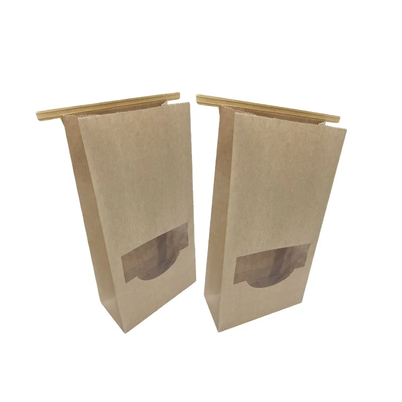 OEM Supply Manufacturers supply kraft paper window bread baking packaging toast food sticker bag wholesale