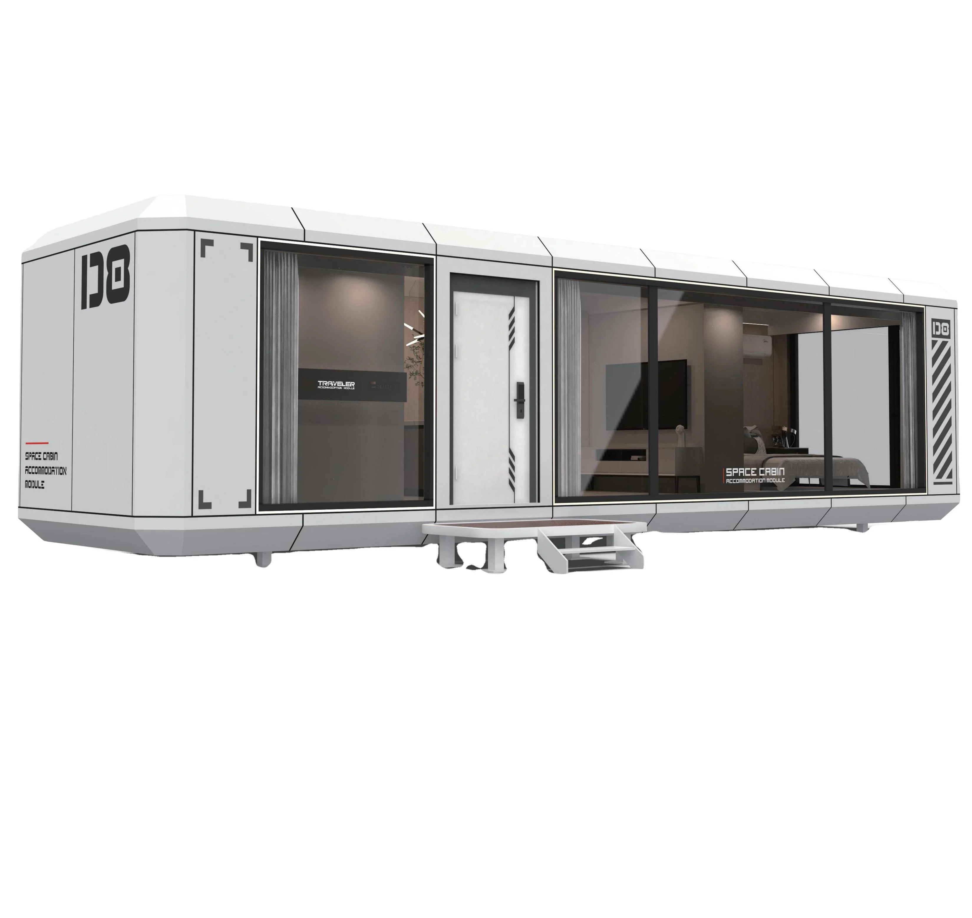 The latest popular prefabricada modular space ships pod movable tiny house aluminum alloy steel structure cabin capsule homes