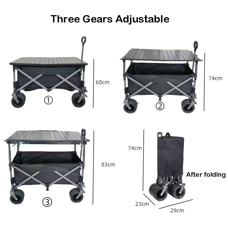 Foldable Portable Large Volume Shopping Cart Trolley With Wheel Oxford Outdoor Utility Wagon trolley
